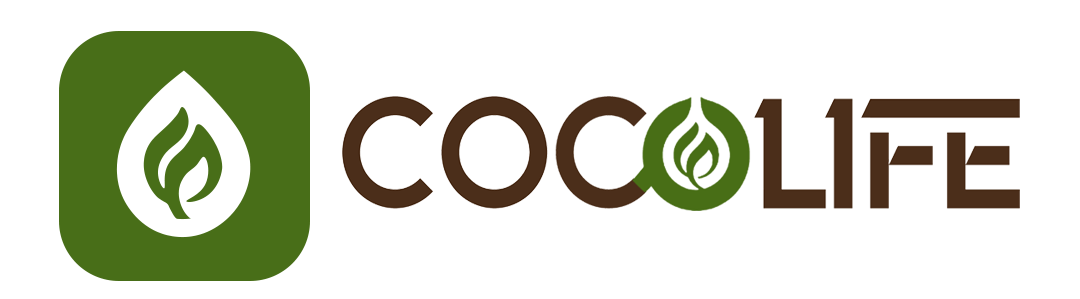 Cocolife logo with green and brown colors on a white background